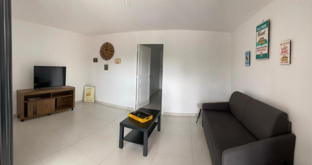 TV a/nebo společenská místnost v ubytování KAZ'ANTILLAISE TI LUCA APPARTEMENT 3/4 PERS.
