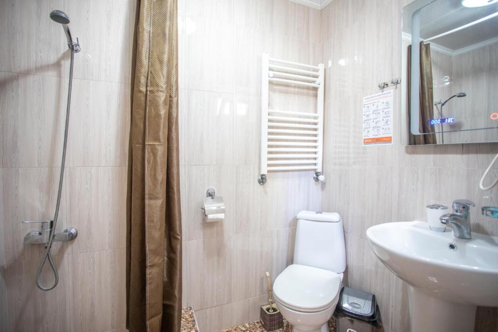 Koupelna v ubytování HOTEl MKUDRO