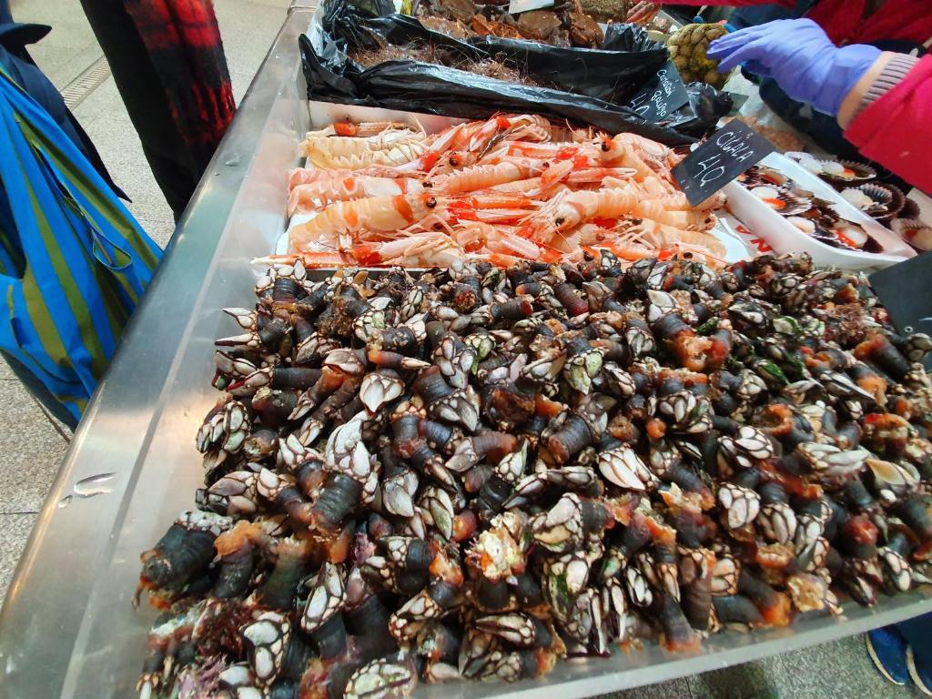 a pile of insects on a table in a market at Casa Herbellas in Cedeira