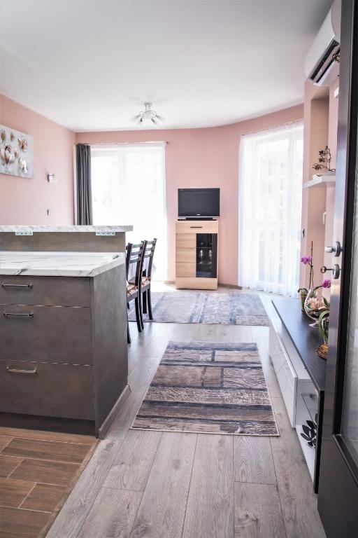 TV a/nebo společenská místnost v ubytování Bright apartment for 5 guests with free parking