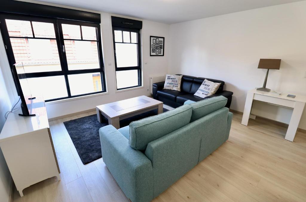 Posedenie v ubytovaní Maison bleue - Apt 4 pers, 2 chambres, prox marché