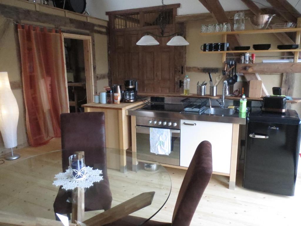 Kuchyň nebo kuchyňský kout v ubytování Heidi´s Gästezimmer