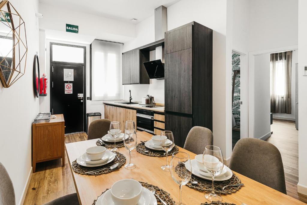 Kuchyň nebo kuchyňský kout v ubytování Apartamento Macarena junto a la Basílica de la Macarena