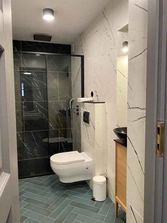 Koupelna v ubytování Arte-locum Apartamenty przy Rynku