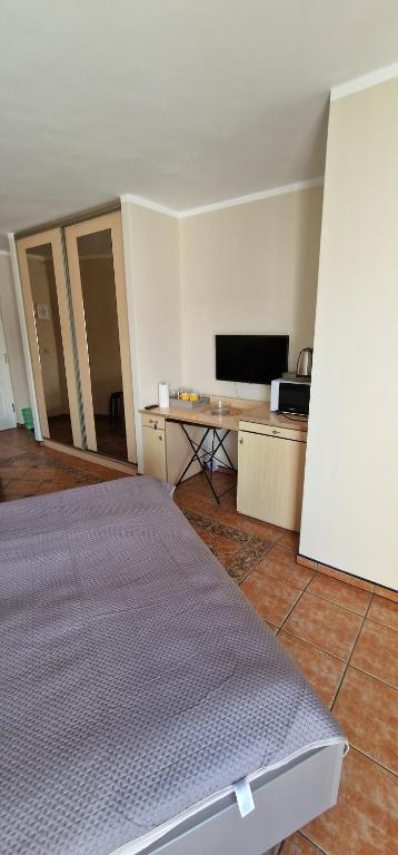 Televízia a/alebo spoločenská miestnosť v ubytovaní Apartamenty Hexagon nr 15