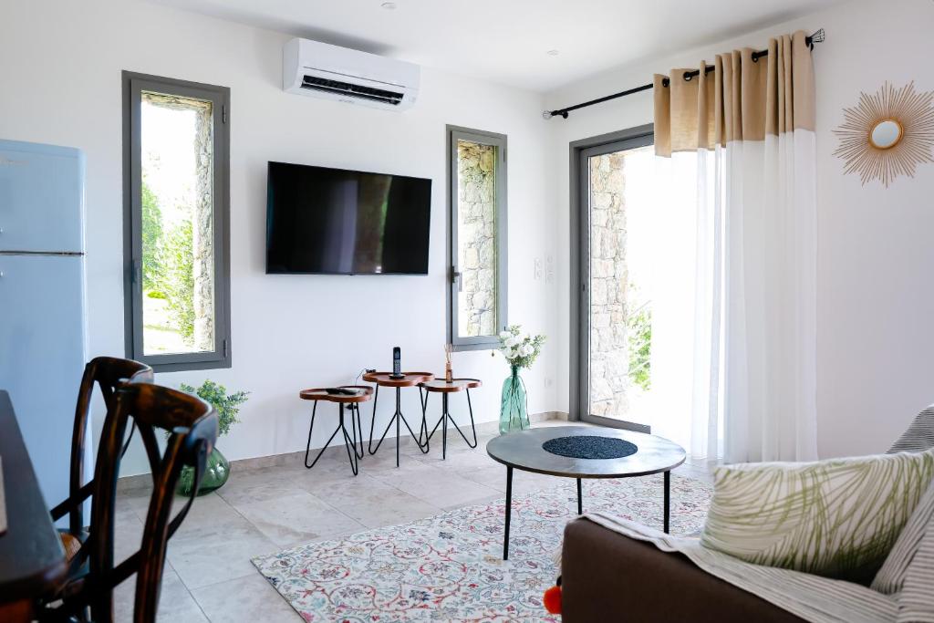 TV a/nebo společenská místnost v ubytování U San Daniellu villas et chambres