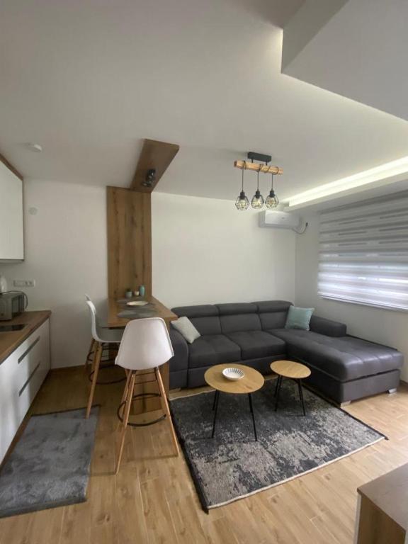 Kuchyň nebo kuchyňský kout v ubytování Apartman 13