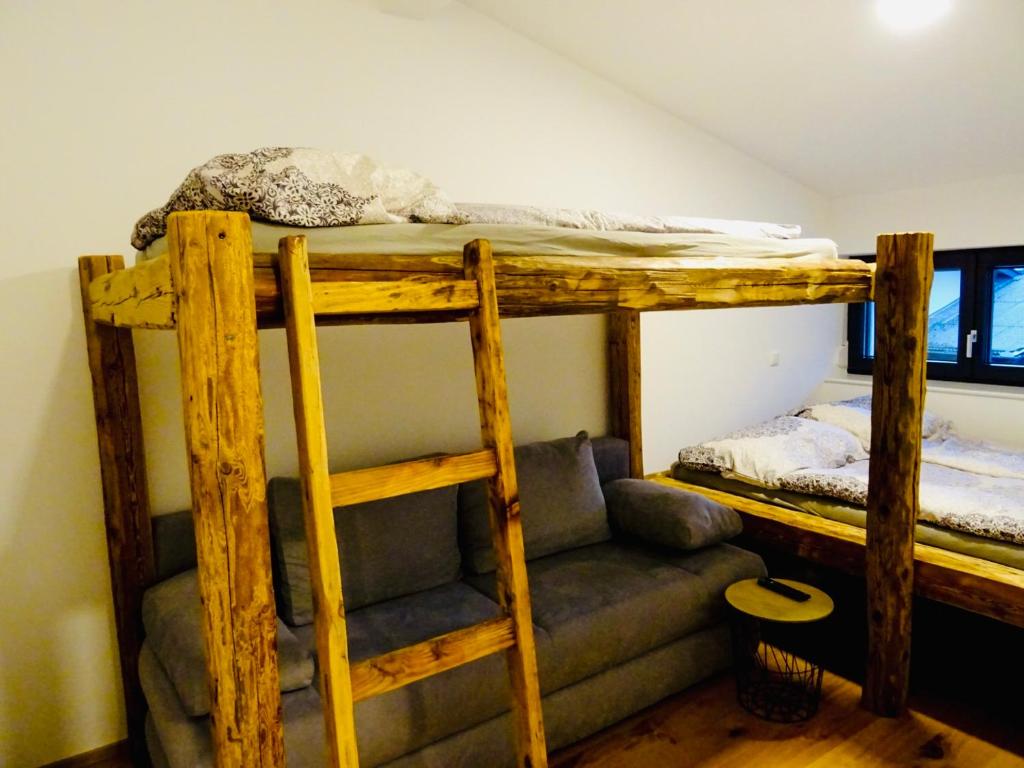 Postel nebo postele na pokoji v ubytování Rittertal