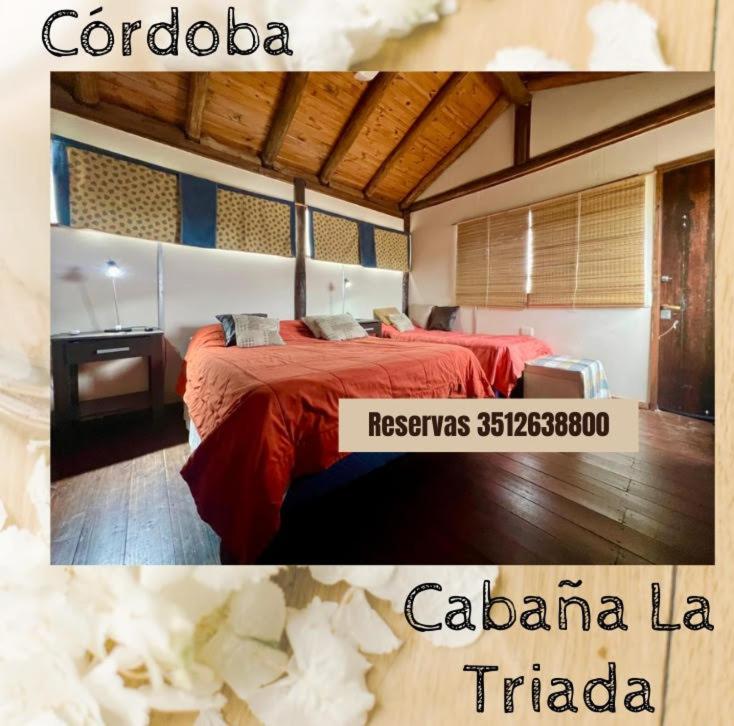 Postel nebo postele na pokoji v ubytování Cabaña La Triada Pileta Privada Grupo Cabaña La Triada