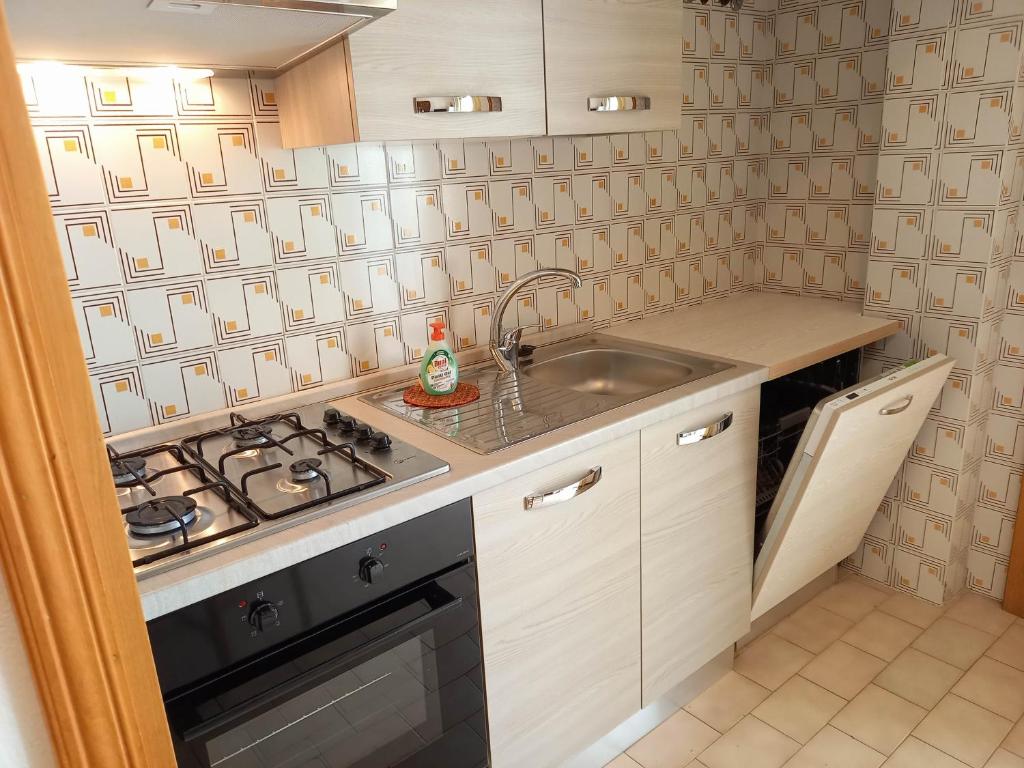 A kitchen or kitchenette at PetlyApartments