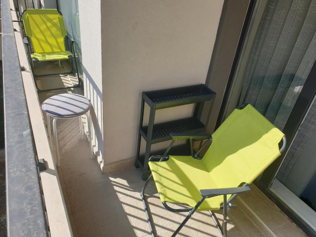 A balcony or terrace at New The Twins Varna Two-Bedroom, Apt 5 at 15 Tsani Ginchev Street, floor 3