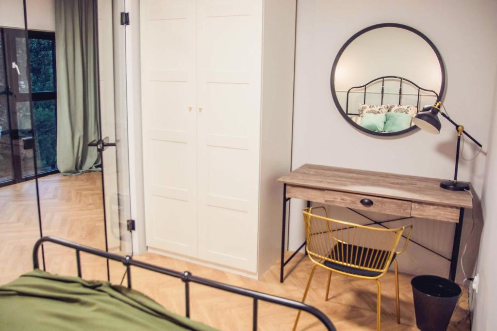 Posteľ alebo postele v izbe v ubytovaní PoBookowane River View Apartments Gdańsk