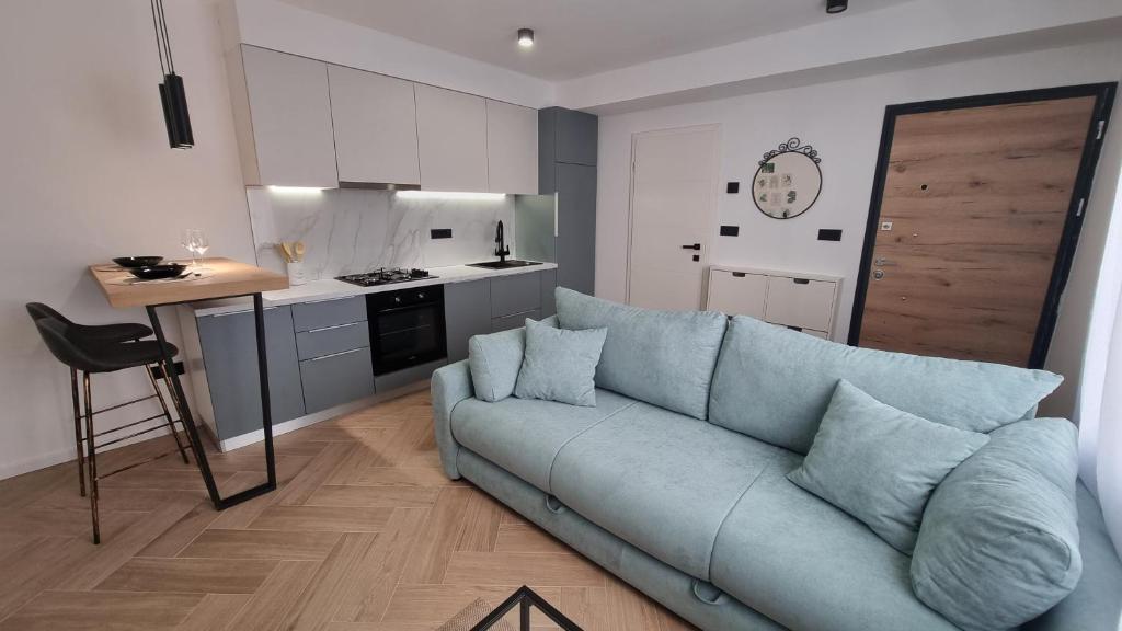 Kuchyň nebo kuchyňský kout v ubytování Aquamarine apartment - Free 2 electric scooters