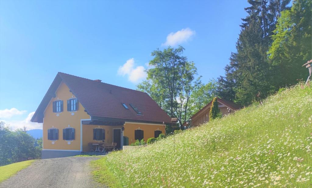 a house on the side of a hill at Die Hube in Leutschach