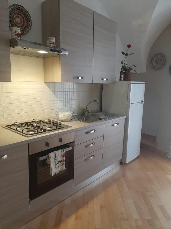 Kuchyň nebo kuchyňský kout v ubytování Alloggi Piazza Umberto Primo