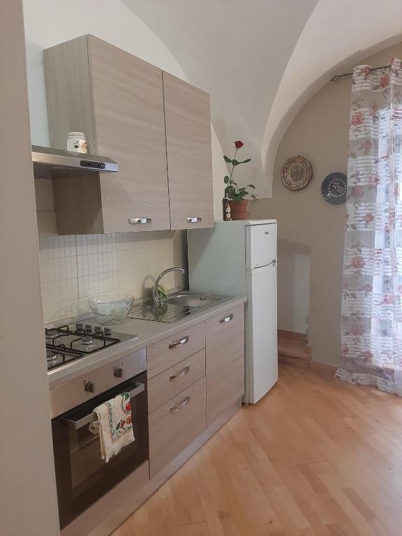Kuchyň nebo kuchyňský kout v ubytování Alloggi Piazza Umberto Primo