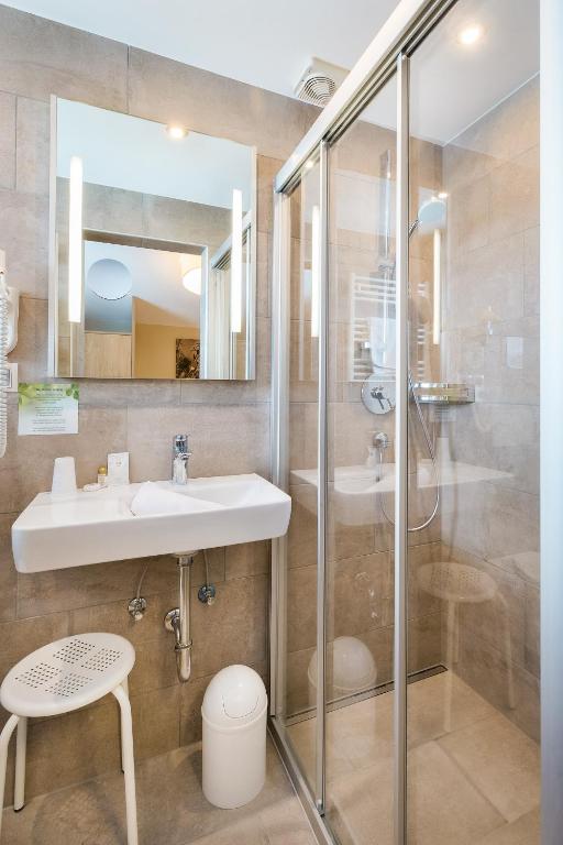 Koupelna v ubytování Gästehaus Hornegger