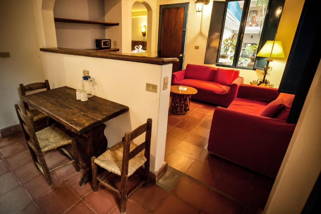 Posezení v ubytování Posada del Cafeto