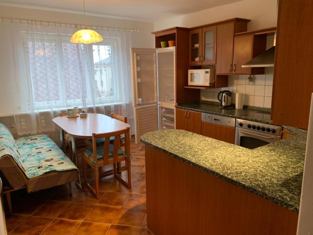 Kuchyň nebo kuchyňský kout v ubytování apartman Luník