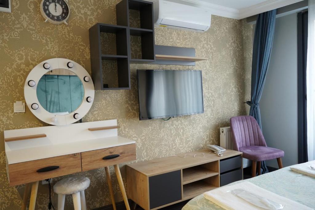 Postel nebo postele na pokoji v ubytování Middle Village