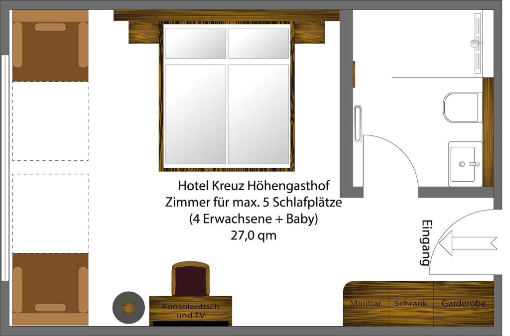 Půdorys ubytování Hotel Kreuz Höhengasthof