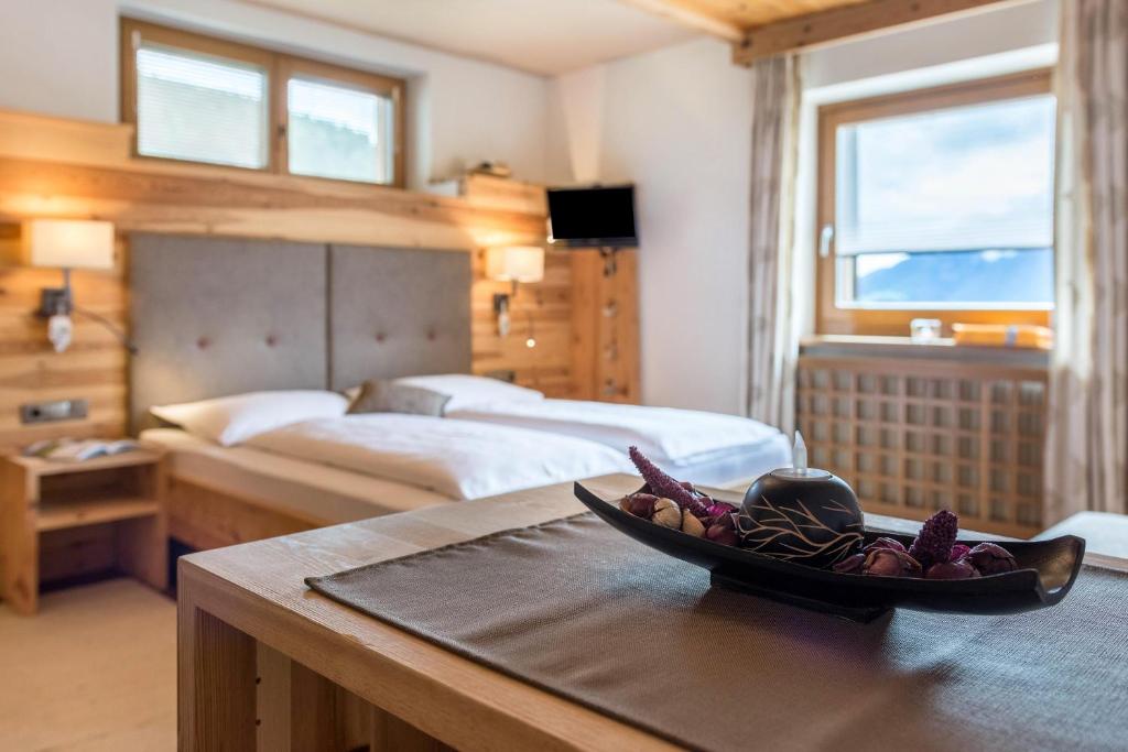 Posteľ alebo postele v izbe v ubytovaní Haus Sonnegg Sonnenuntergang
