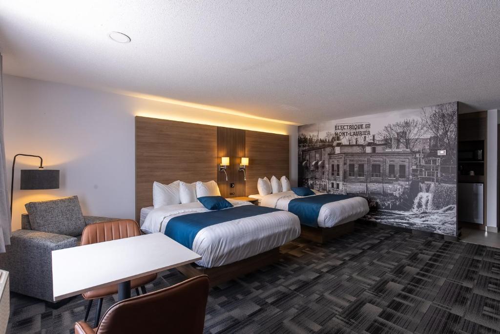 Postel nebo postele na pokoji v ubytování Auberge L'Étape
