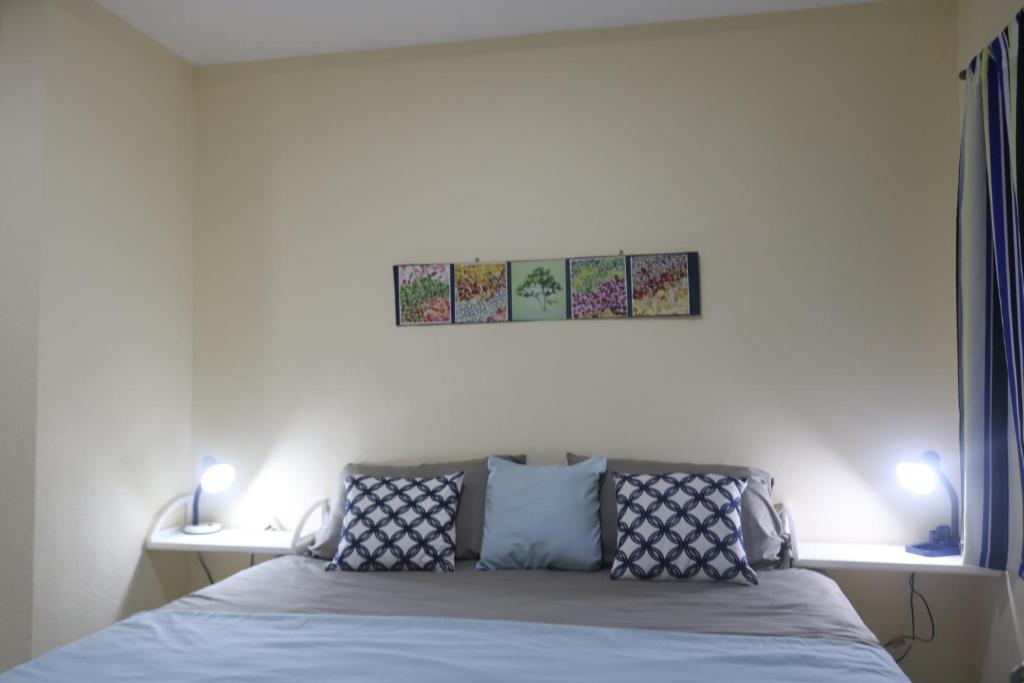Un pat sau paturi într-o cameră la Apartamento San Carlos