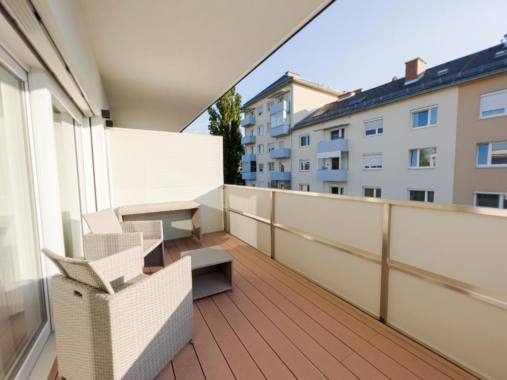 Balkón nebo terasa v ubytování VIVA Apartments