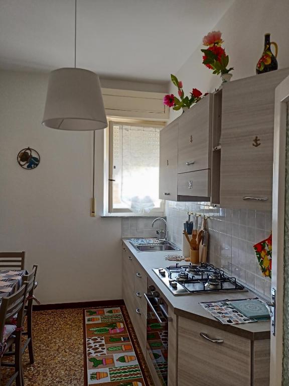 Kuchyňa alebo kuchynka v ubytovaní Casa Ilanfra - appartamenti Gabbiano, Farfalla e Stella Marina