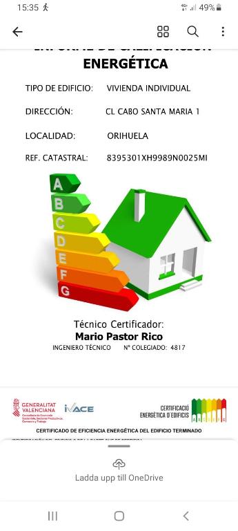 The floor plan of Oriuelha Costa Terrazas de Campoamor
