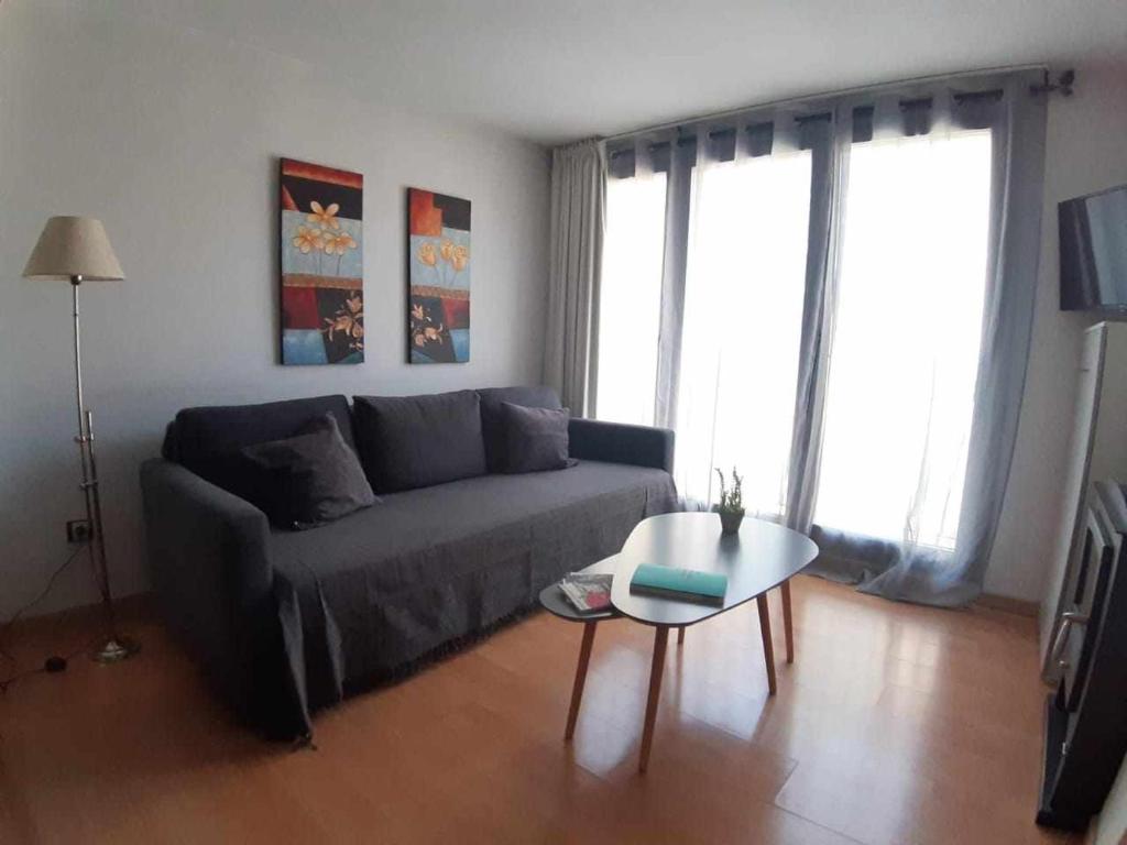 a living room with a couch and a table at Precioso apartamento en El Tarter frente a pistas in El Tarter