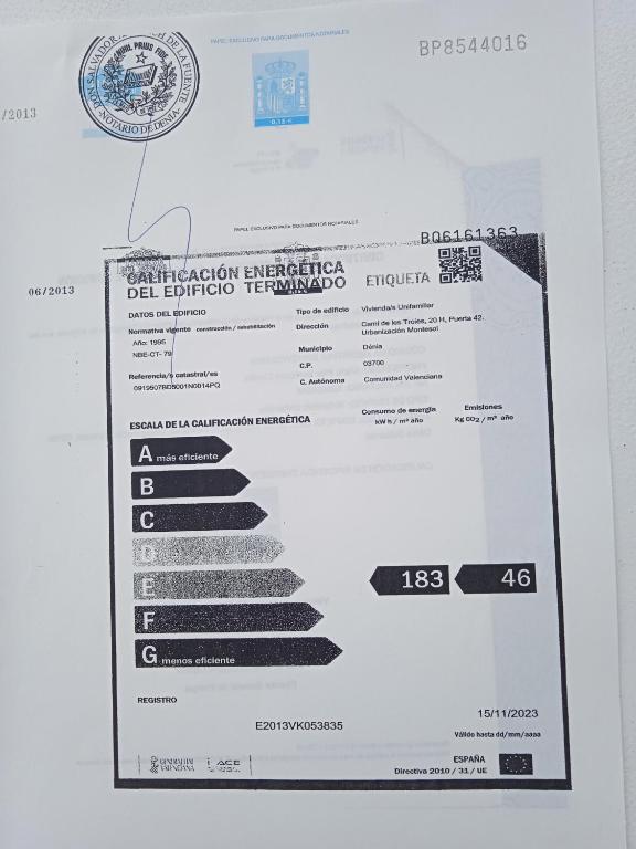 Certifikát, hodnocení, plakát nebo jiný dokument vystavený v ubytování Townhouse in Las Rotas