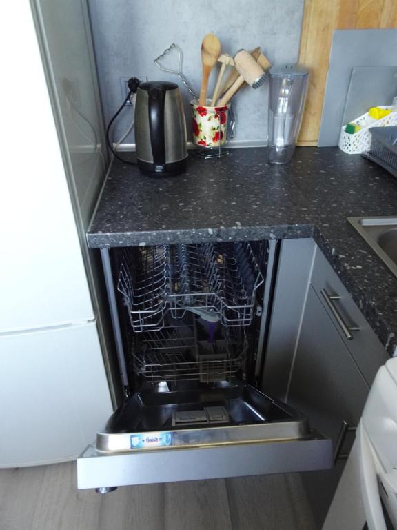 Kuchyň nebo kuchyňský kout v ubytování GRUNWALD APARTMENTS