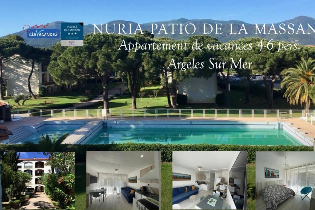 un collage di foto di una piscina di Nuria Superbe Meublé 3* avec loggias 250m des plage a Plage dʼArgelès