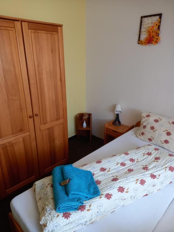 Postel nebo postele na pokoji v ubytování Hotel Nové Údolí