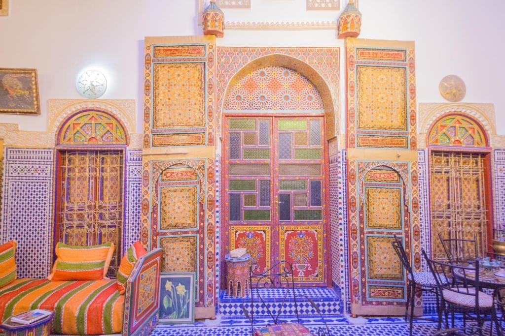 Posezení v ubytování Riad Hayat Fes