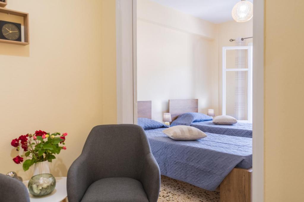 Postel nebo postele na pokoji v ubytování Cozy Platytera apartment