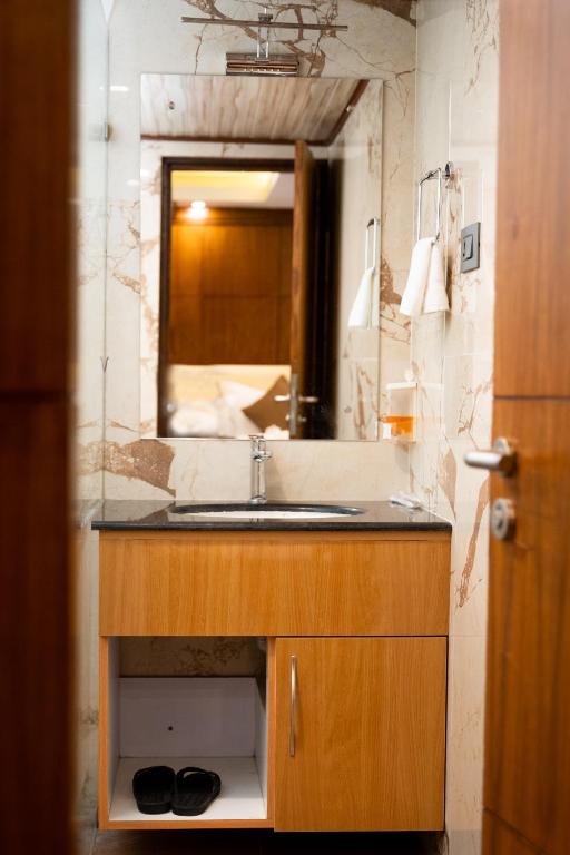 Koupelna v ubytování Hotel Kailash Kutee