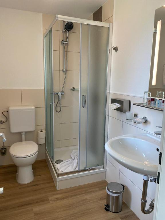 Koupelna v ubytování Sevda's Hotel Garni Weinforth