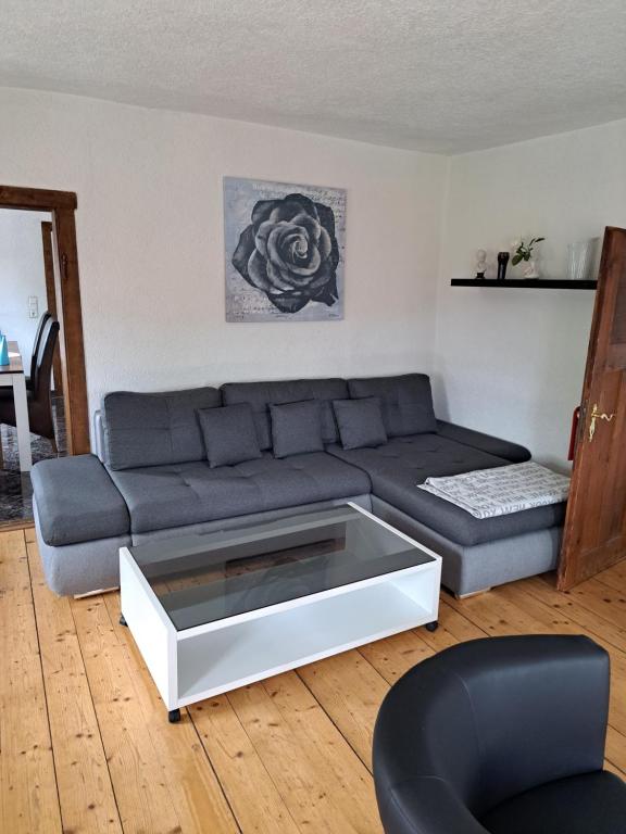 Posezení v ubytování Ferienhaus Gesindestube Trusetal