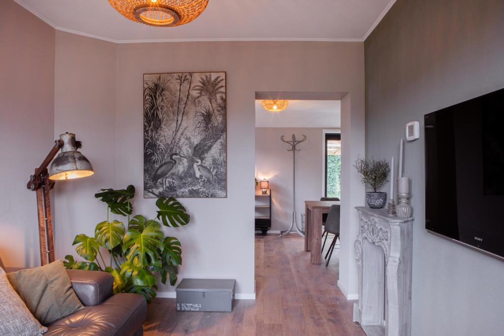 Bosserheide في ليمبورخ: غرفة معيشة مع أريكة وتلفزيون