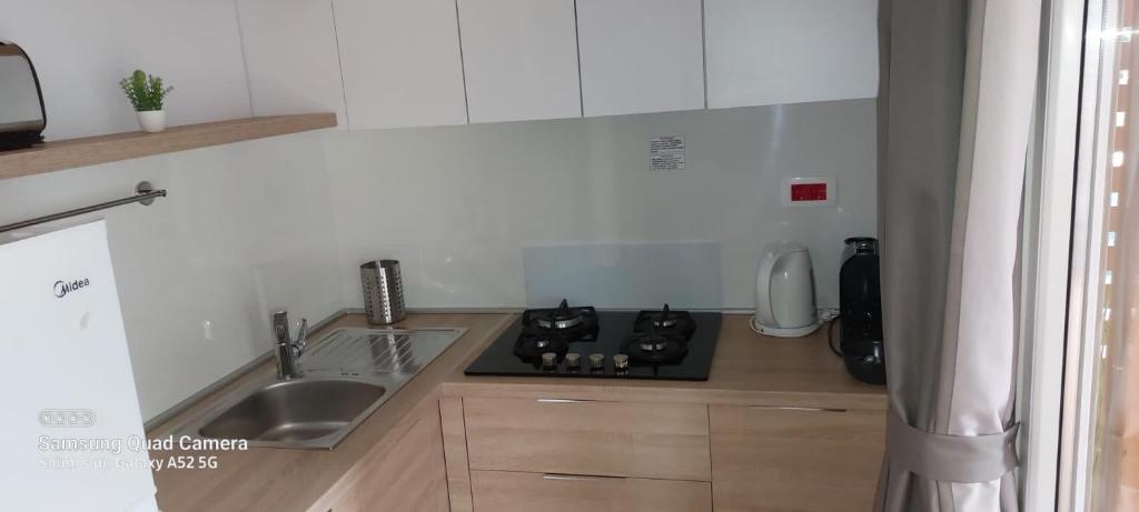 Kuchyň nebo kuchyňský kout v ubytování Mobile Home Bartol