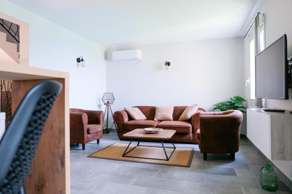 TV a/nebo společenská místnost v ubytování U San Daniellu villas et chambres