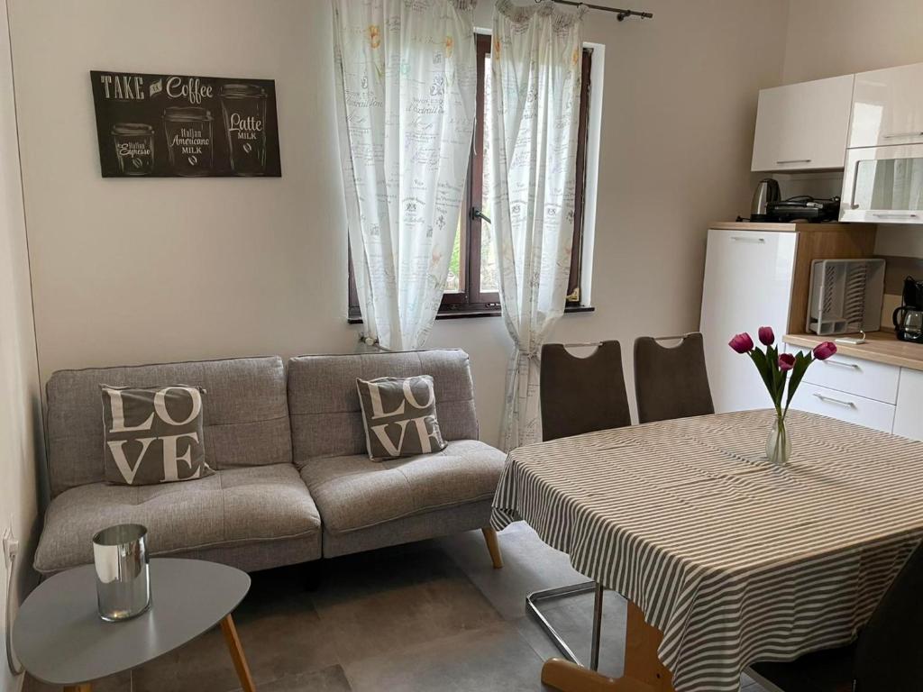 Kuchyň nebo kuchyňský kout v ubytování Apartment Greta
