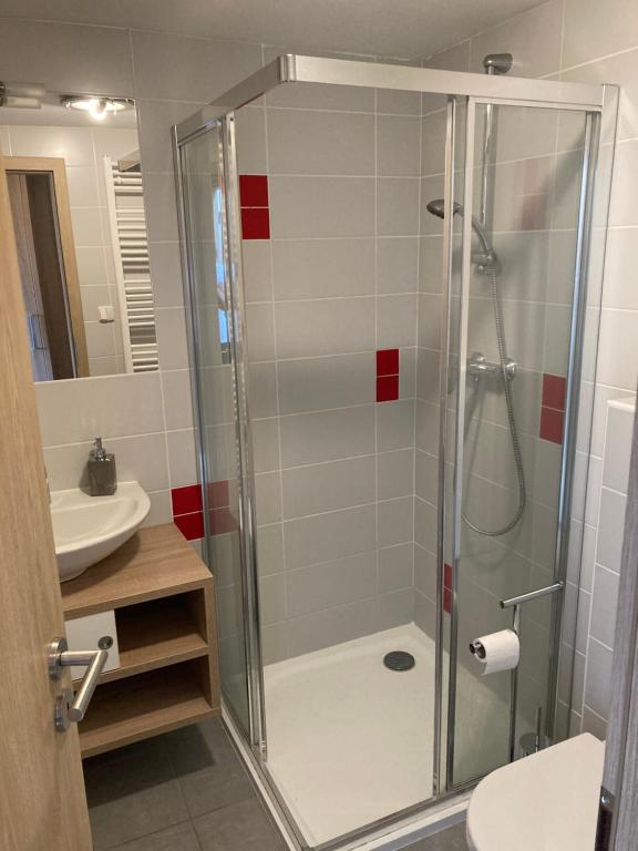 Koupelna v ubytování Apartmán Emmi