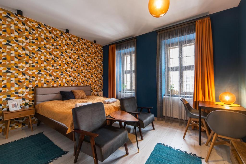 Postel nebo postele na pokoji v ubytování r12 Apartments