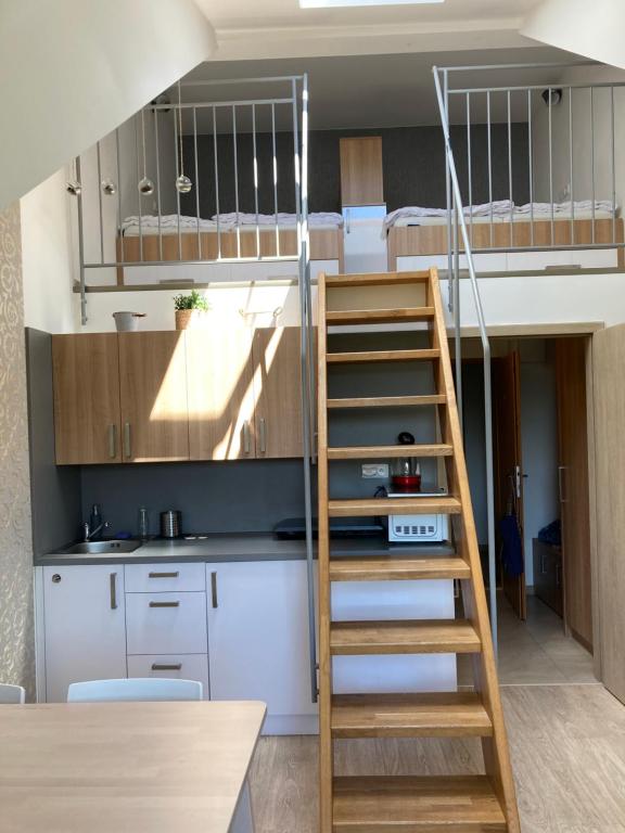 Kuchyň nebo kuchyňský kout v ubytování Apartmán Emmi