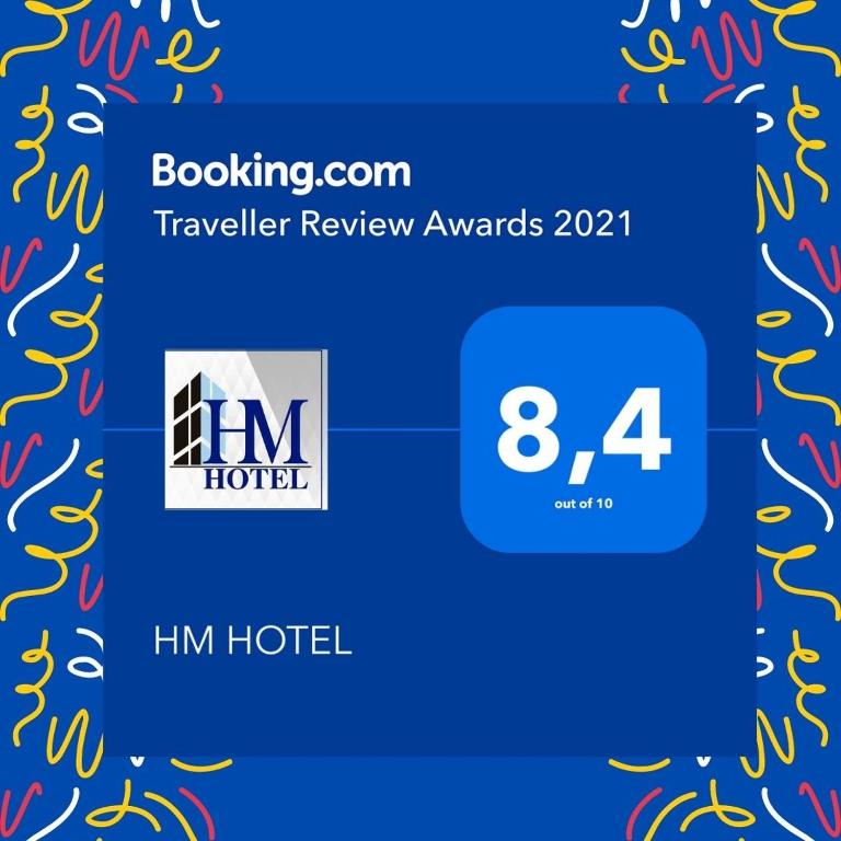 Certifikát, hodnocení, plakát nebo jiný dokument vystavený v ubytování HM HOTEL
