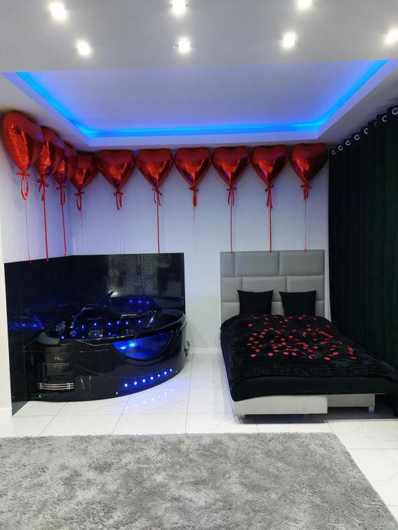 TV a/nebo společenská místnost v ubytování MP Apartament Białystok Jacuzzi